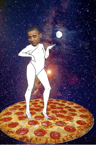 Obama dancing pizza