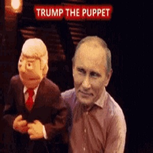 Poutine et sa marionnette Trump