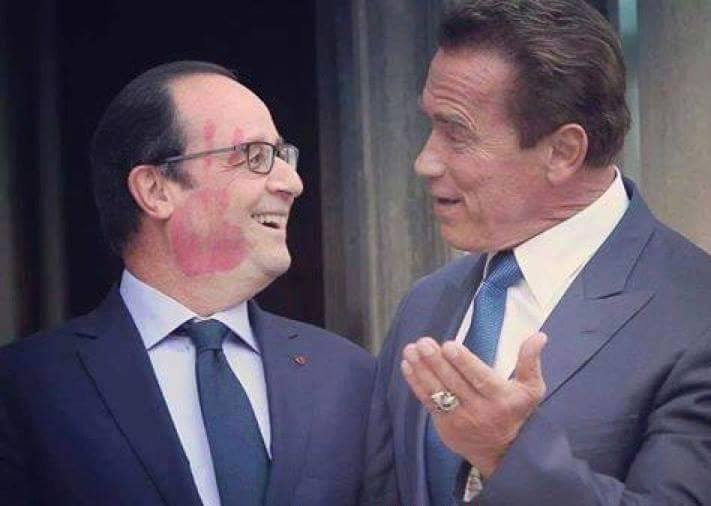 Hollande et Schwarzenegger