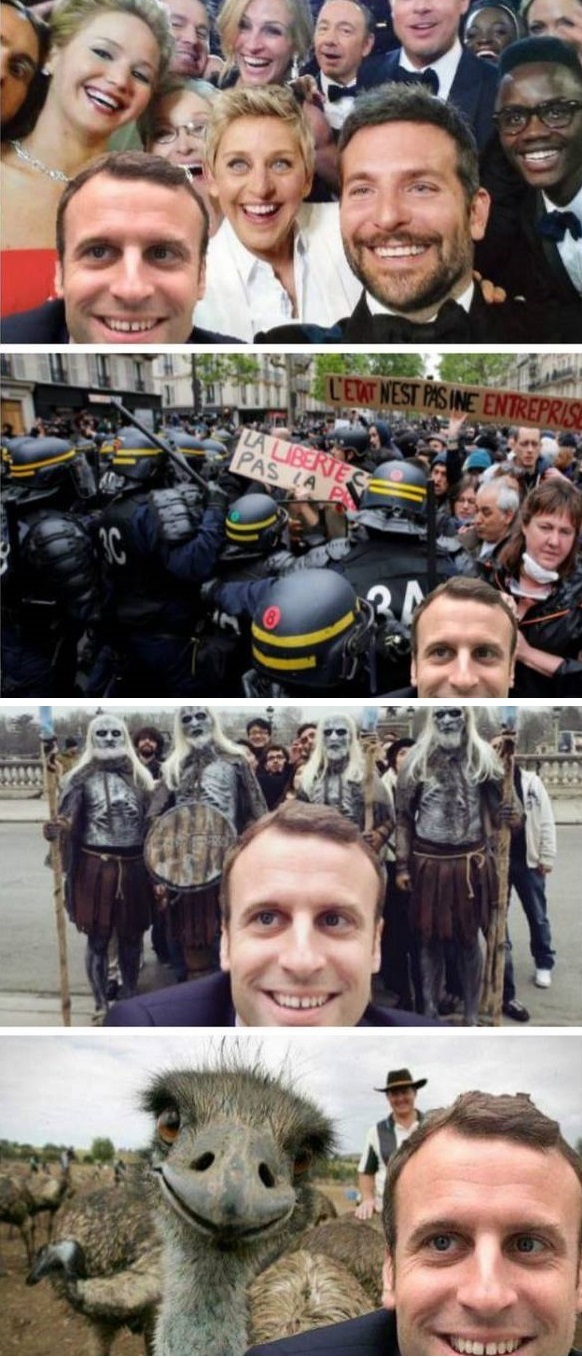 Macron selfie détourné