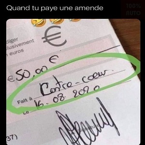 payer une amende